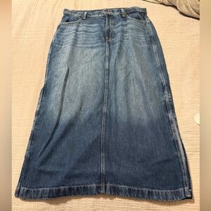 7 For All Mankind Womens Midi Denim Skirt